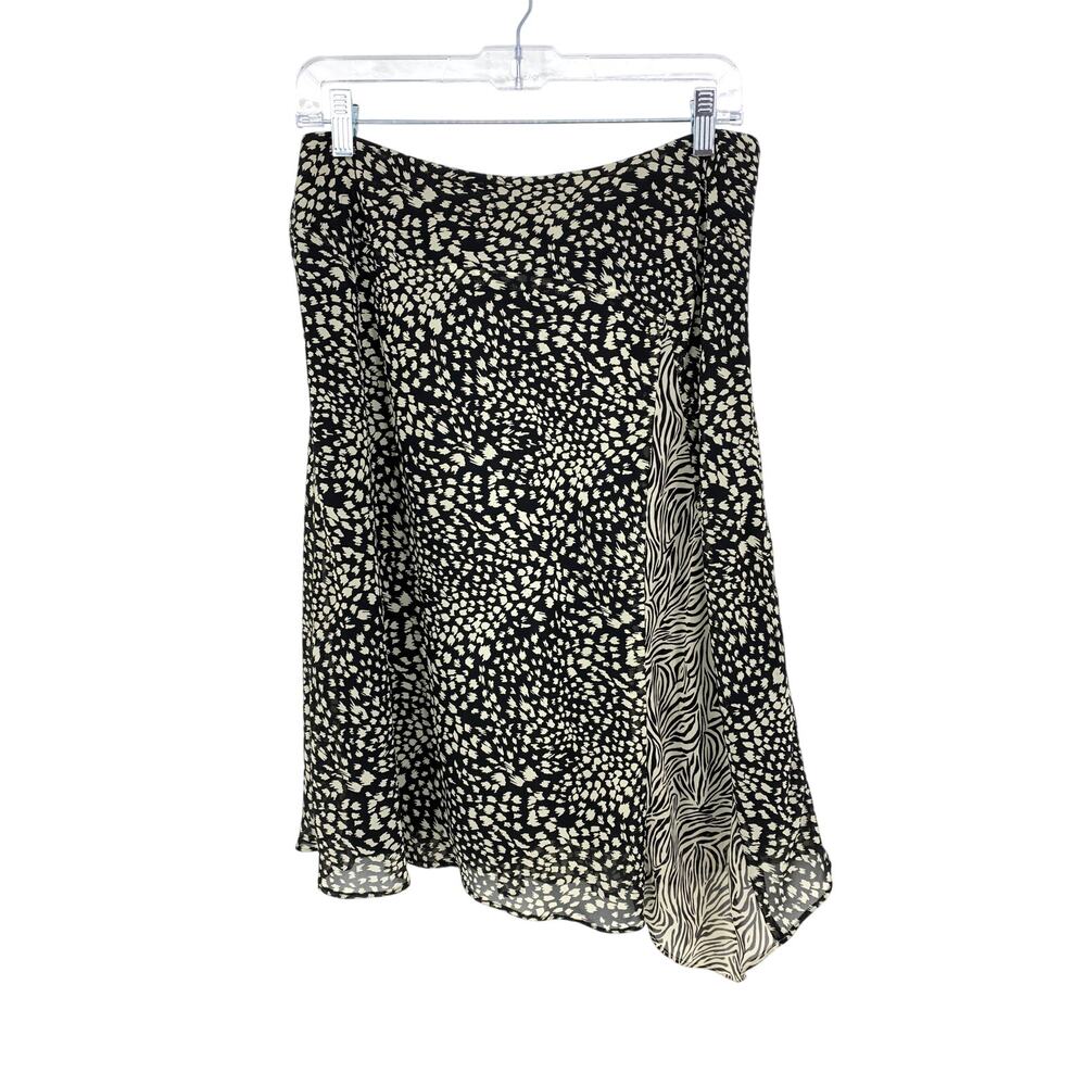 Vintage Nine & Company A-Line Skirt Womens Size 8 Black & Cream Print
